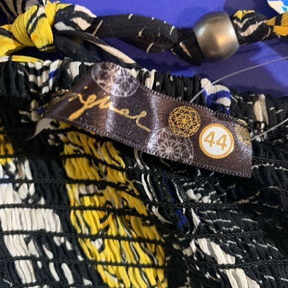 Desigual Anna Lemon Floral Ruffle Halter Neck Dress Size 10 - Picture 7 of 10